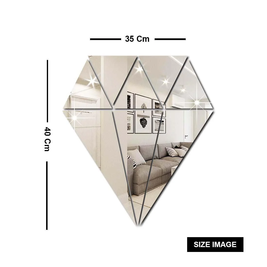 Acrylic Diamond Mirror Wall Stickers - Image 3